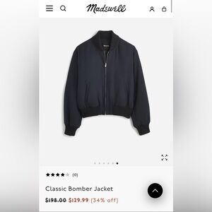 Madewell Black Bomber Jacket